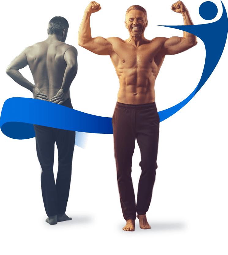 before and after of man feeling benefits of regenerative medicine