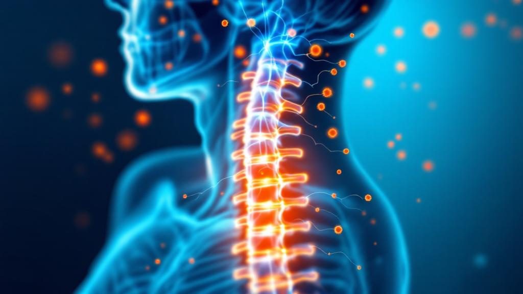 Medical illustration showing how chiropractic alignment and regenerative medicine work together for healing Medical illustration showing how chiropractic alignment and regenerative medicine work together for healing