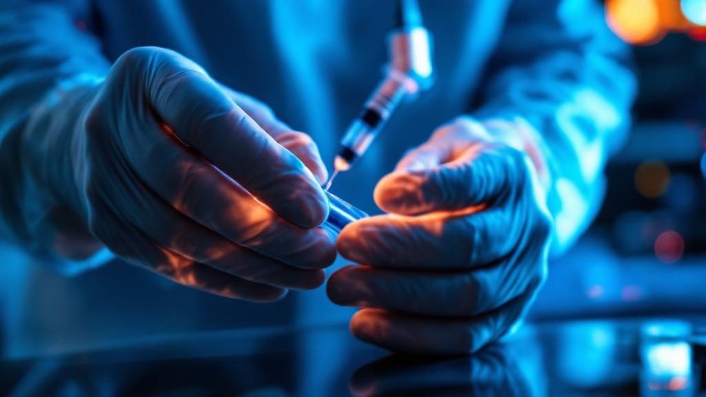 Medical professional preparing regenerative medicine injection for treatment Medical professional preparing regenerative medicine injection for treatment