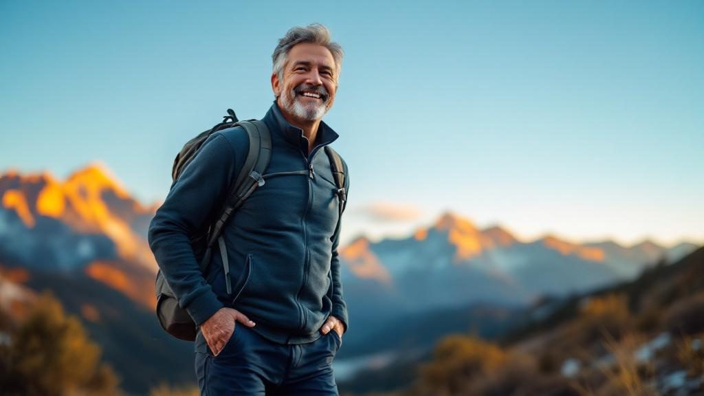 Person living active pain-free life after regenerative medicine treatment, restored quality of life Person living active pain-free life after regenerative medicine treatment, restored quality of life
