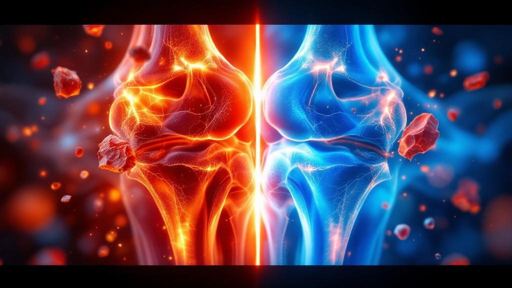 Visual comparison of damaged tissue versus regenerated healed tissue after regenerative medicine treatment Visual comparison of damaged tissue versus regenerated healed tissue after regenerative medicine treatment