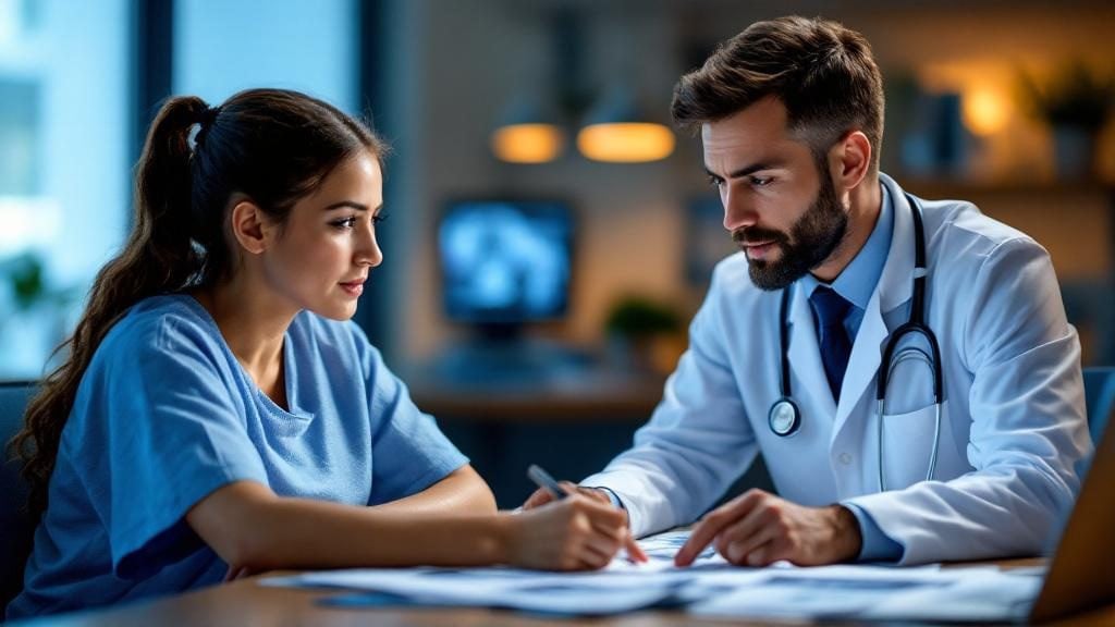 Patient-and-provider-discussing-healing-progress-during-regenerative-medicine-follow-up-appointment