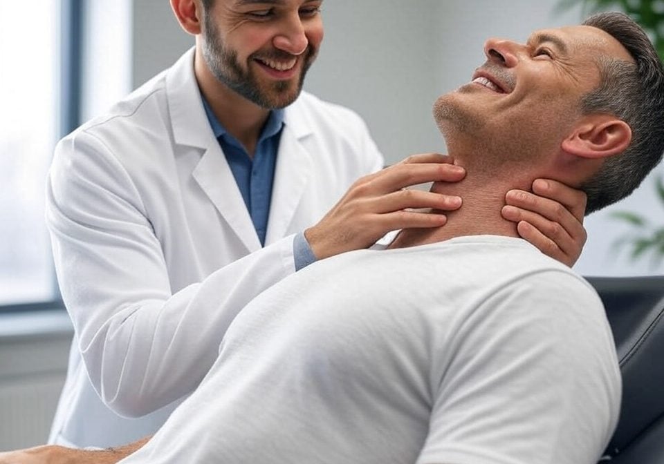 chiropractor adjusting neck