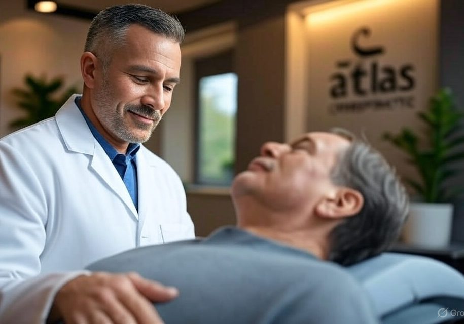 chiropractor adjusting patient