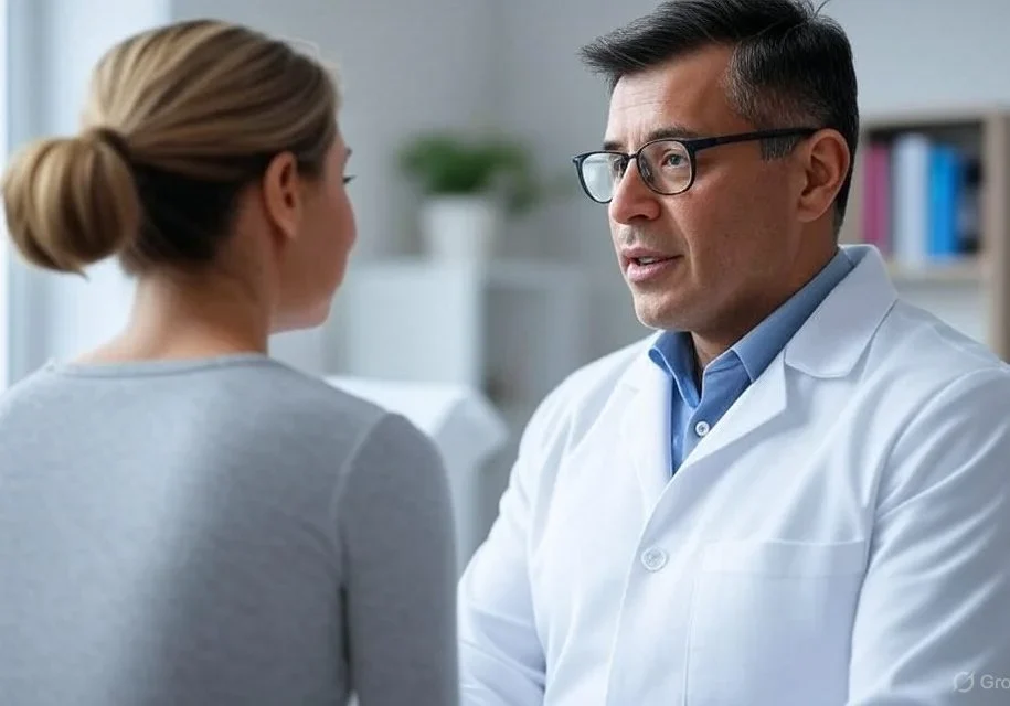 chiropractor talking to patient